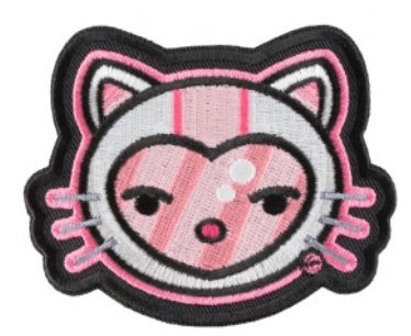 Pink Biker Kitty Cut-Out Patch